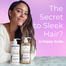 Tree To Tub Lavender Conditioner bottle delivers smoothing moisture for tangled strands.