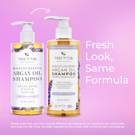 Tree To Tub Lavender Dry Hair Shampoo foam action demonstrates creamy lather