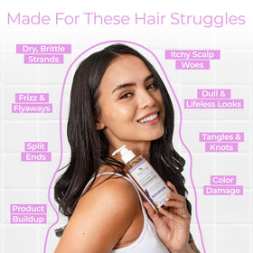 Tree To Tub Lavender Dry Hair Shampoo salon-style application on hair