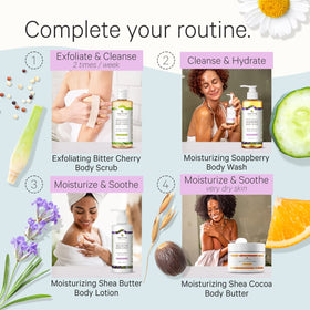All-natural oats and cocoa butter in Tree To Tub lotion for hydration