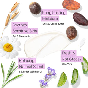 Close-up of Tree To Tub Lavender label with vegan all-natural ingredients
