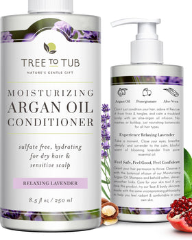 Tree To Tub Moisturizing Conditioner bottle showing hydration for dry hair