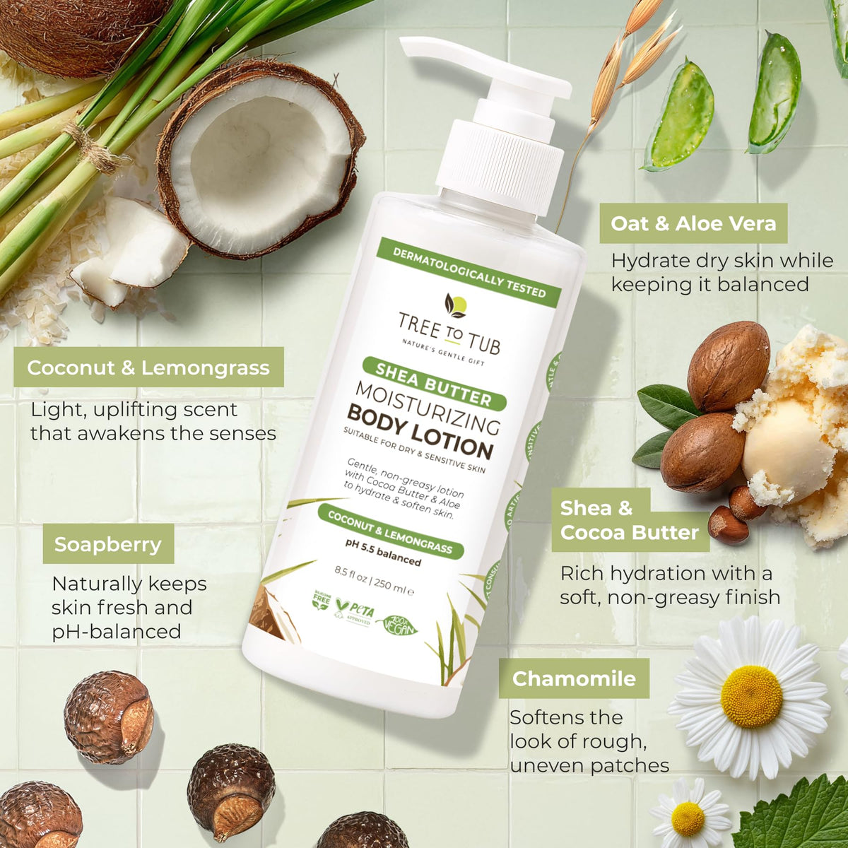 Tree To Tub Organic Aloe Vera visuals emphasizing gentle hydration.