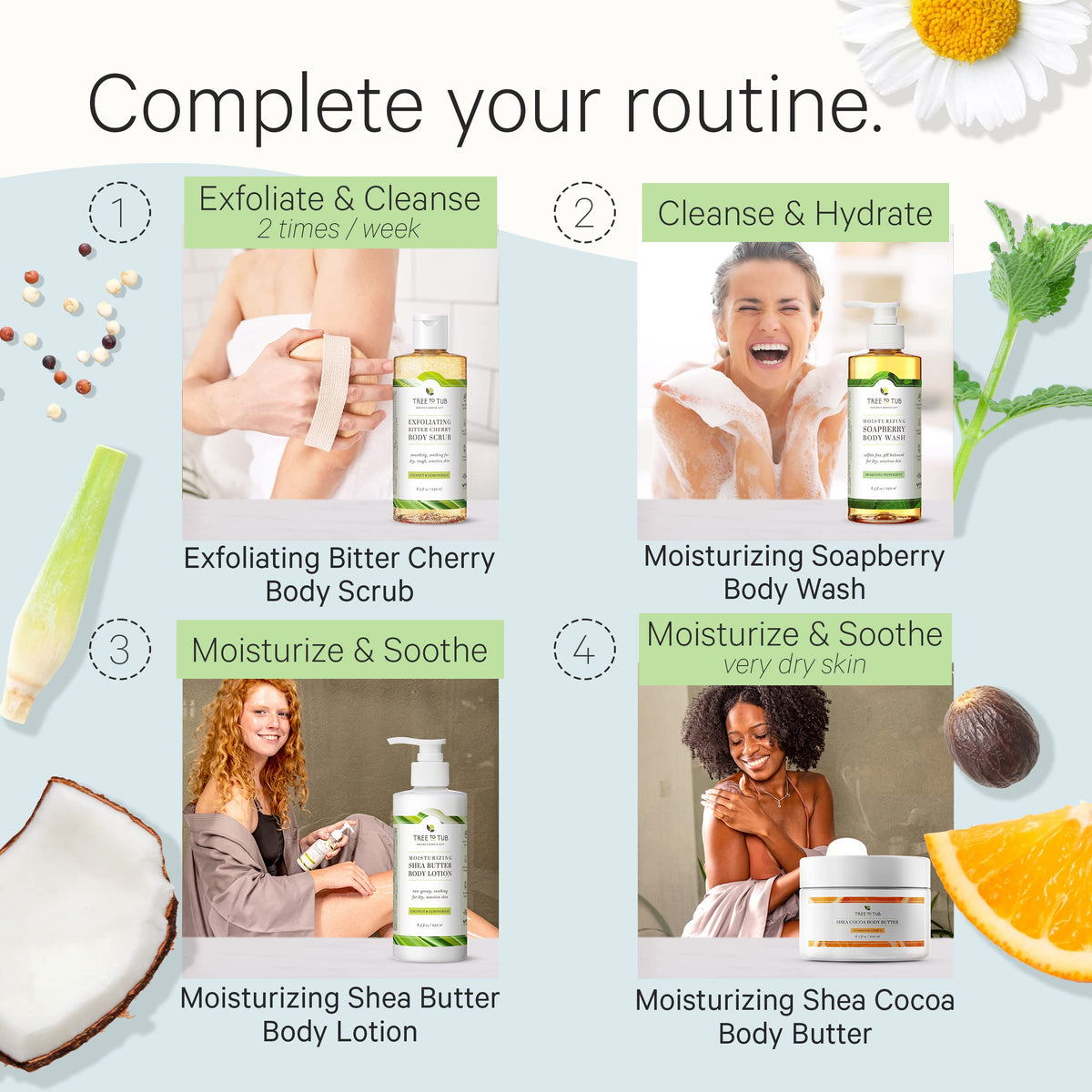 Tree To Tub Peppermint Body Wash cucumber and aloe vera soothe