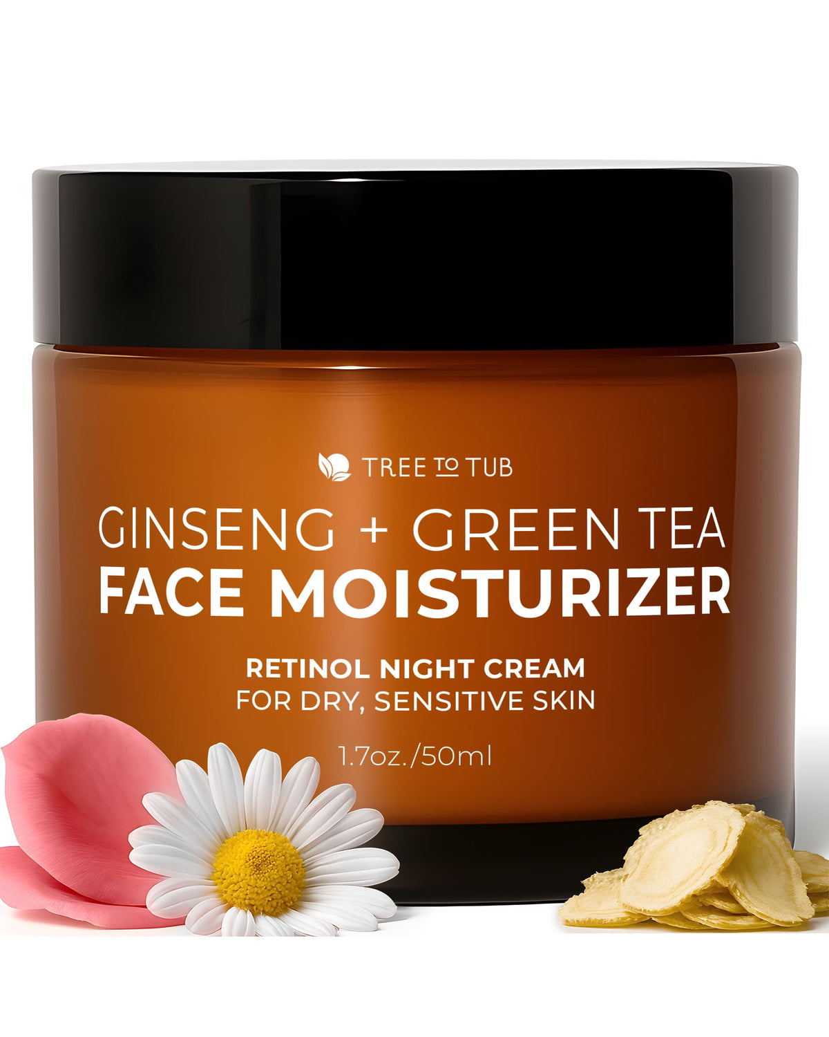 Tree To Tub retinol moisturizer bottle close-up showing rich formula for dry skin