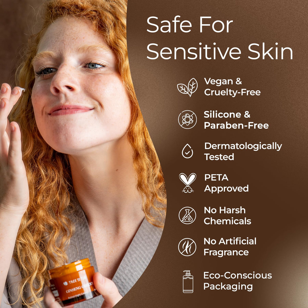 Tree To Tub retinol cream on skin showing smooth, nourished look