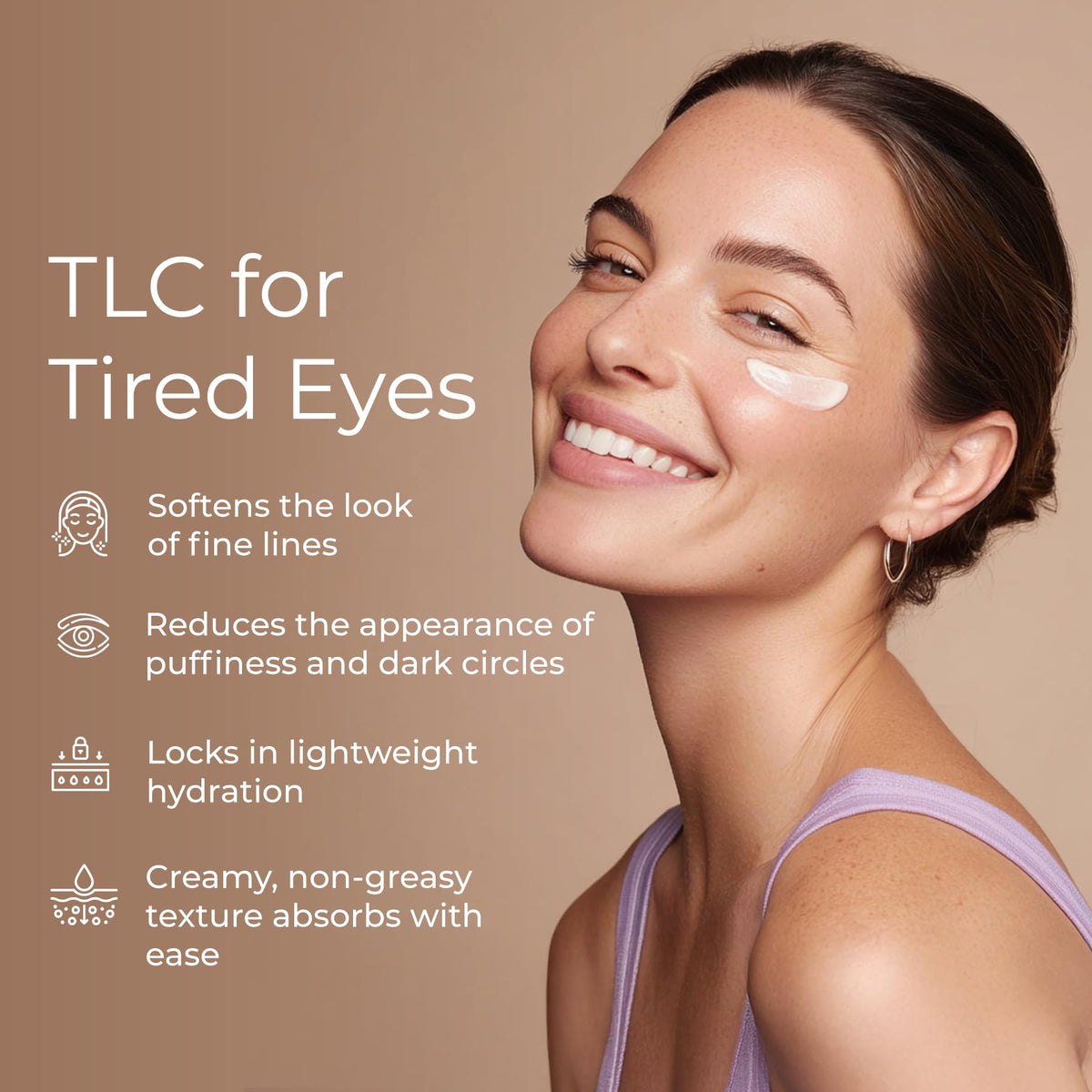 Tree To Tub Retinol Under Eye Cream pump top ready for easy dosing.