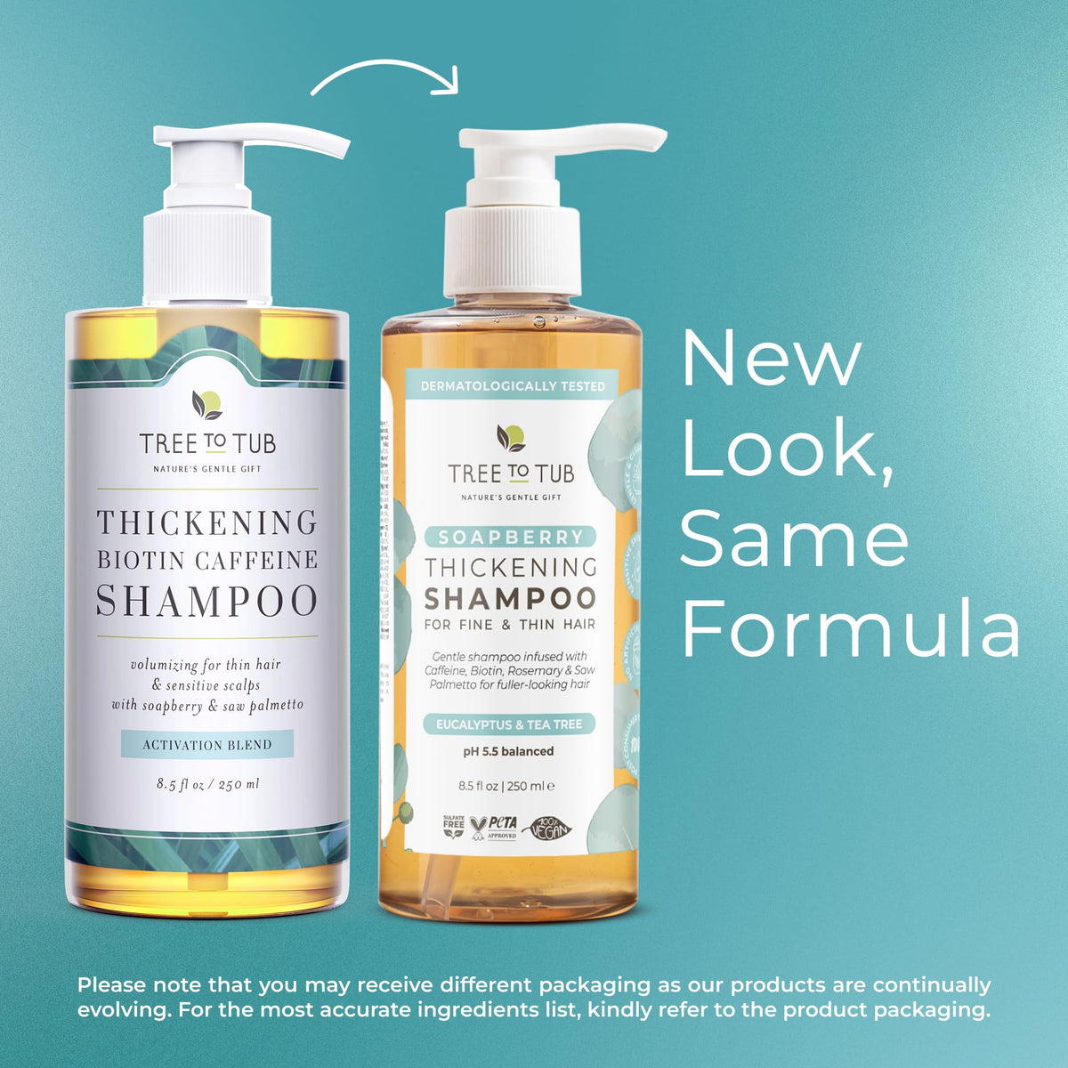 Tree To Tub bottle with saw palmetto imagery suggesting scalp support.
