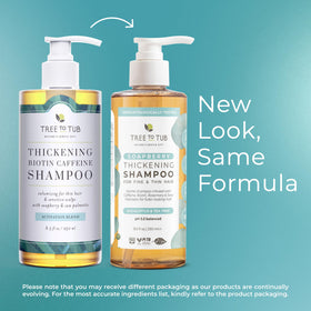 Tree To Tub bottle with saw palmetto imagery suggesting scalp support.
