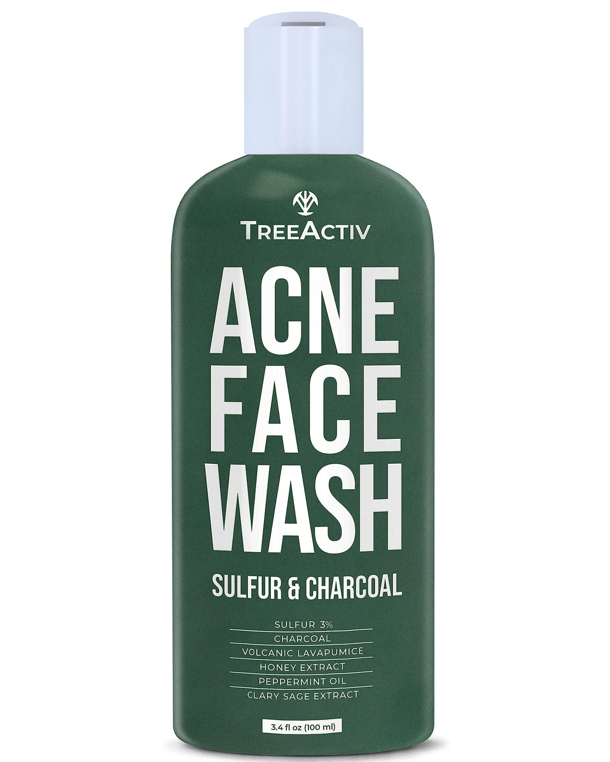 TreeActiv Acne Charcoal Face Wash bottle for daily cleansing