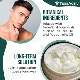 TreeActiv Cream on clean face close-up — gentle application for acne-prone skin.