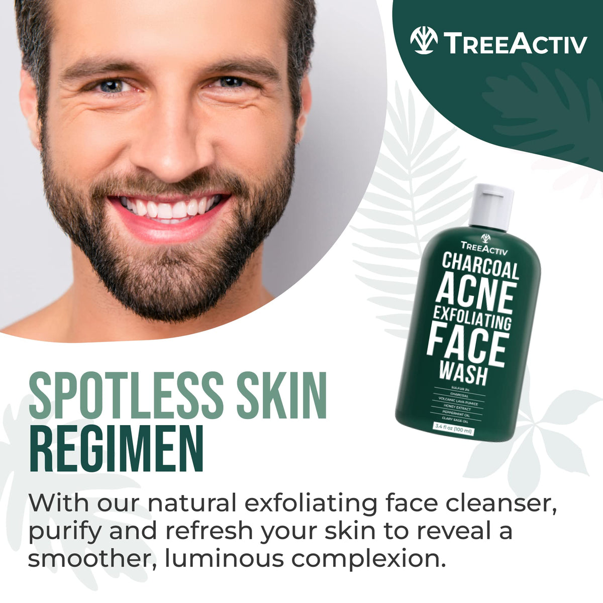 TreeActiv deep cleansing texture close-up highlights fast-absorbing formula
