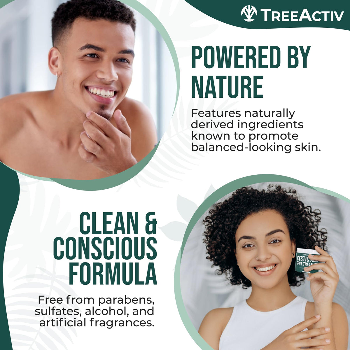 TreeActiv product being applied to face for spot support.