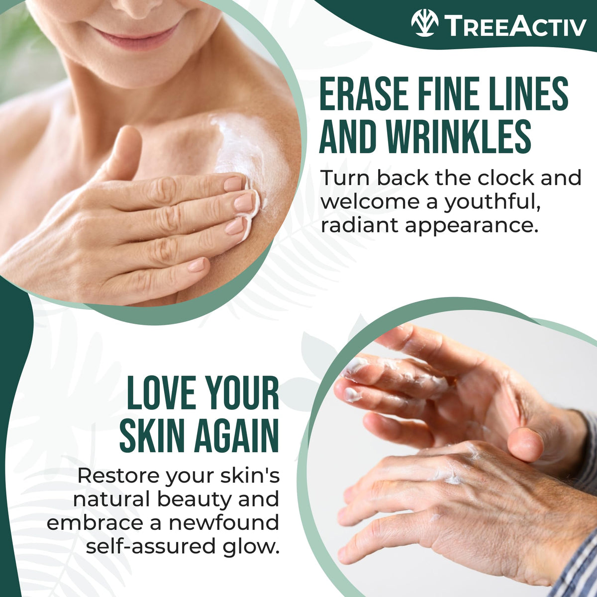 TreeActiv Hyaluronic Acid Rich Cream close-up highlighting deep hydration.