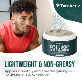 Packaging and label view showing 2-pack TreeActiv cystic acne care.
