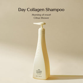 Treecell Day Collagen Shampoo bottle pour showing easy application for even lather.