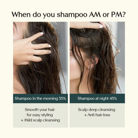 Treecell Day Collagen Shampoo label closeup highlights carrot leaf extract benefits.