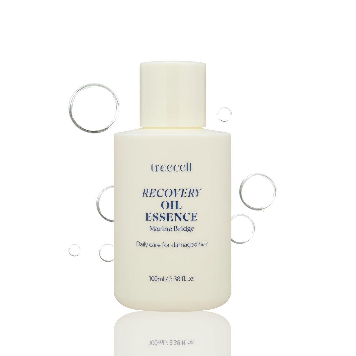 Treecell Recovery Oil Essence bottle front highlighting premium nourishment for dry hair