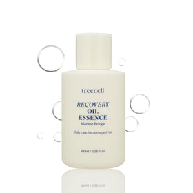 Treecell Recovery Oil Essence bottle front highlighting premium nourishment for dry hair
