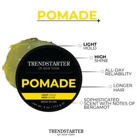 TRENDSTARTER Classic Pomade packaging highlights premium USA-made formula.