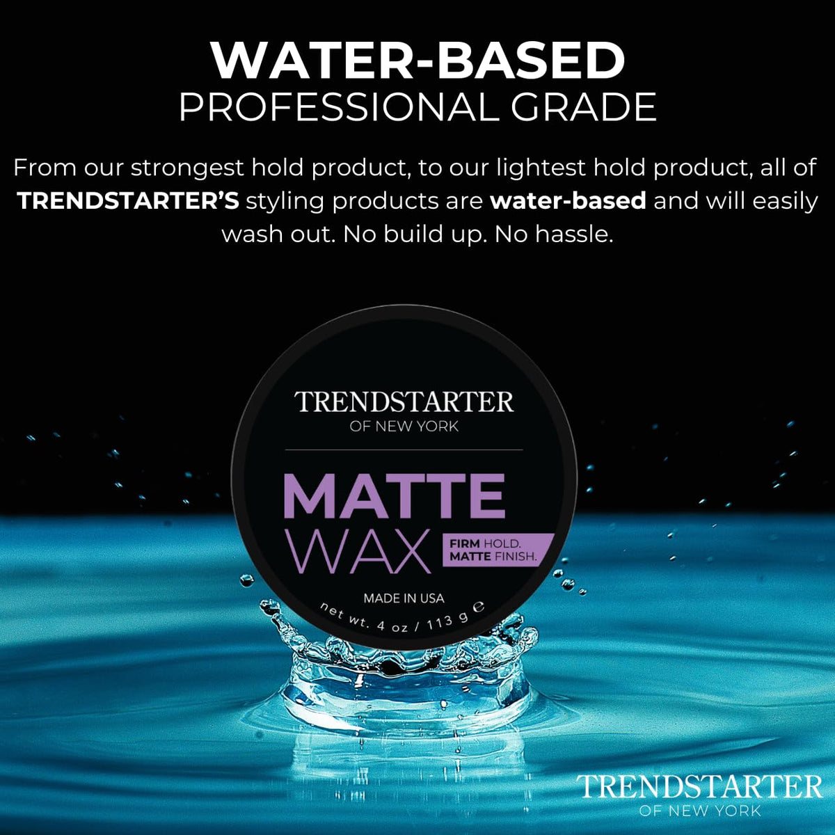 TRENDSTARTER Matte Wax texture close-up for defined, flake-free hold