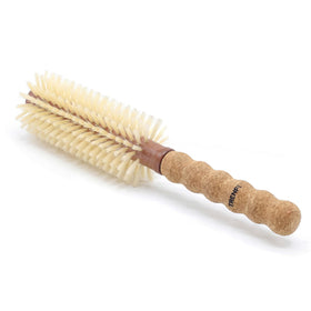 TRENFI boar bristle round brush 2.2-inch barrel close-up for precise lift on fine hair