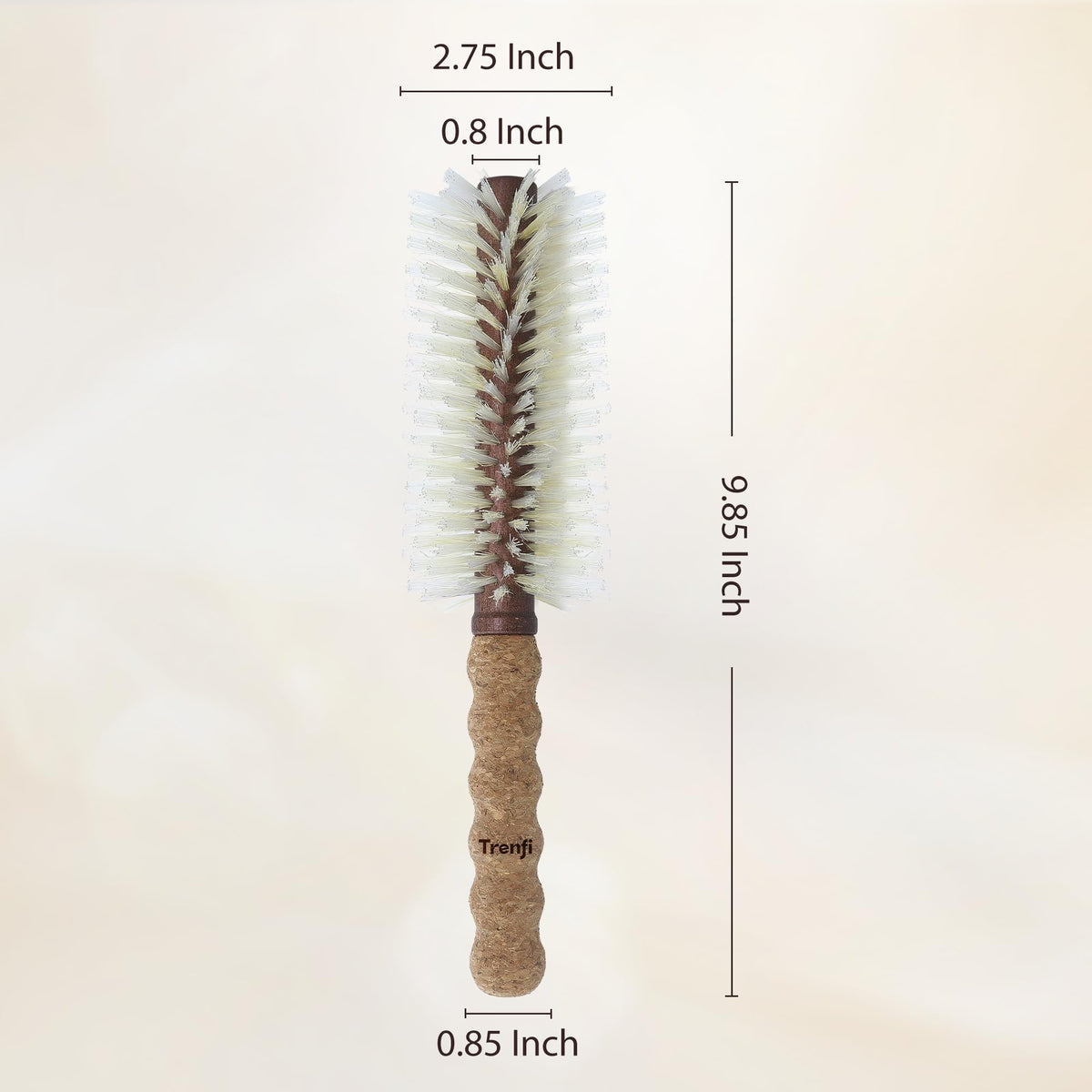 Trenfi boar bristle round brush lightweight design at 2.4 oz for easy handling