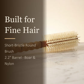 TRENFI cork-handle round brush close-up highlighting ergonomic grip