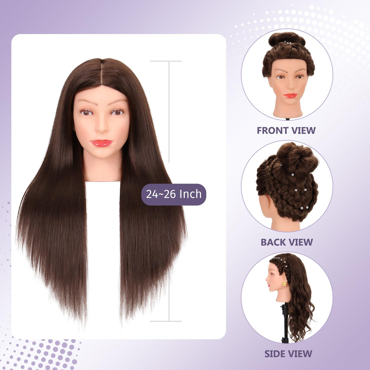 Treosida mannequin head is odor-free and professionally cleaned.