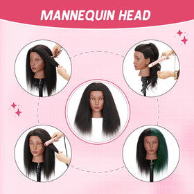 Treosida odor-free cleaned real hair mannequin head for daily training
