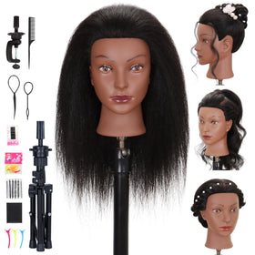Treosida real-hair mannequin head for detailed braiding practice.