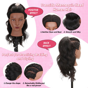 Treosida real-hair head ideal for salon-grade styling practice.