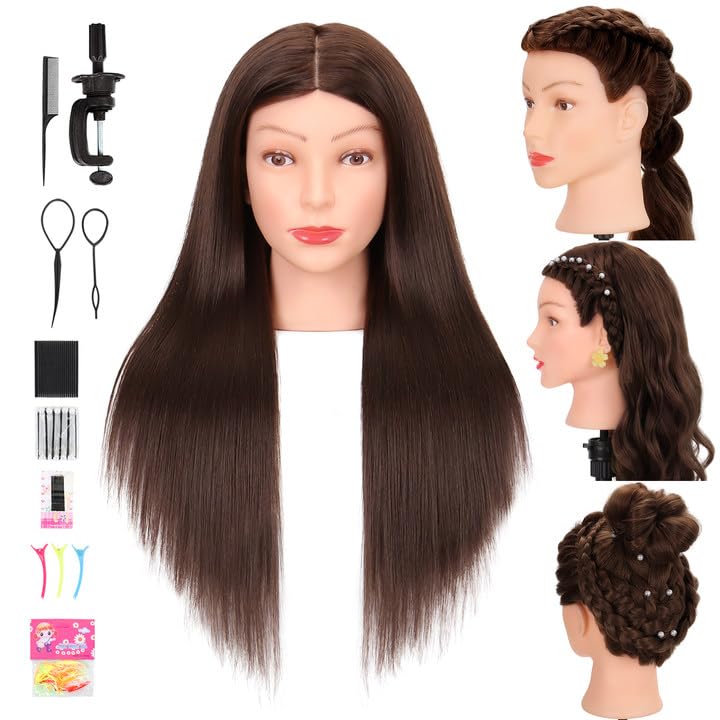 Treosida mannequin head real hair ideal for braiding practice.