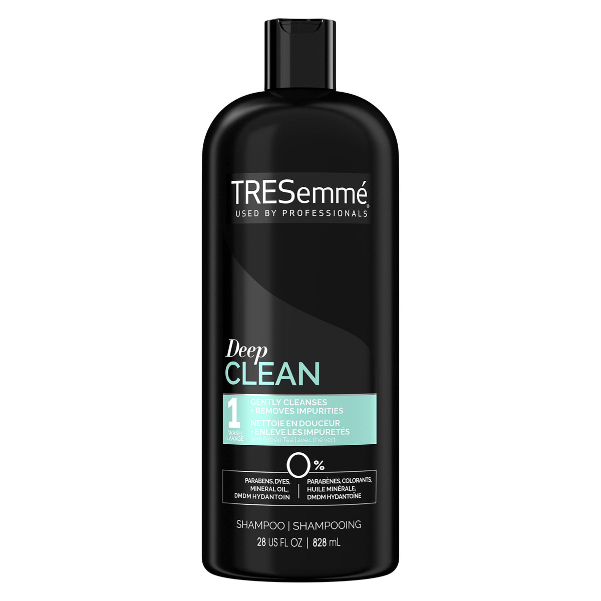 TRESemmé clarifying shampoo bottle for daily cleansing and residue removal