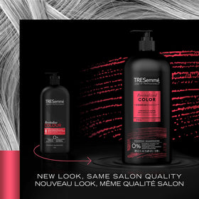 TRESemmé Color Revitalize shampoo color vibrancy after rinsing and styling.