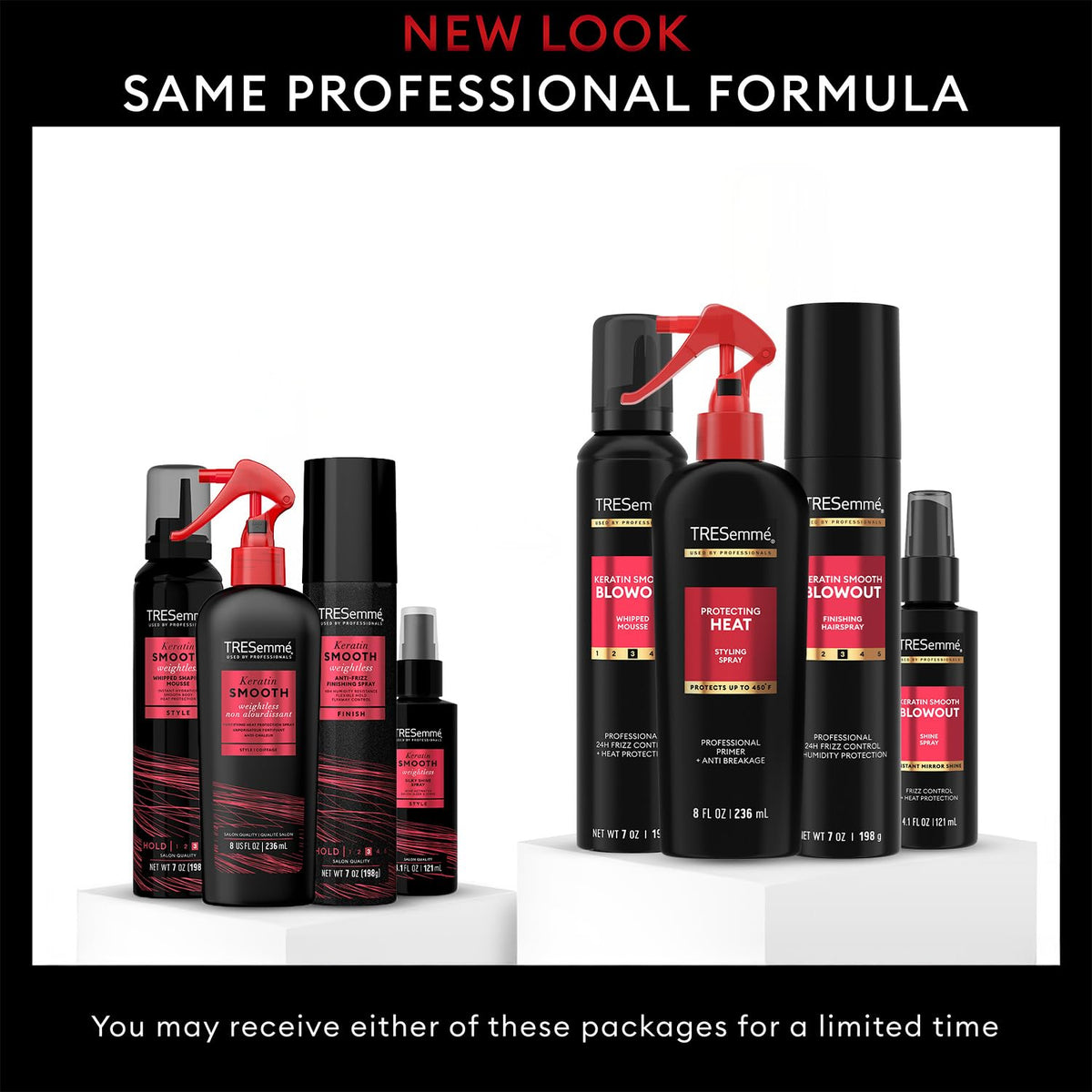TRESemmé Finishing Spray bottle for lasting frizz control and polished looks.