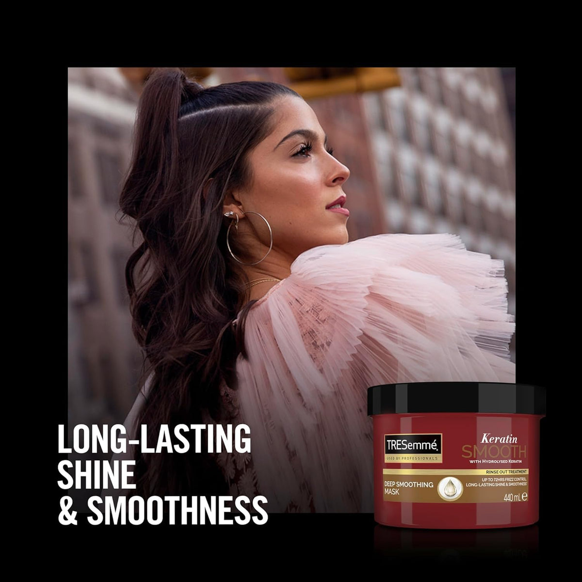 TRESemmé Keratin Smooth mask ingredients highlight marula oil for silky hair