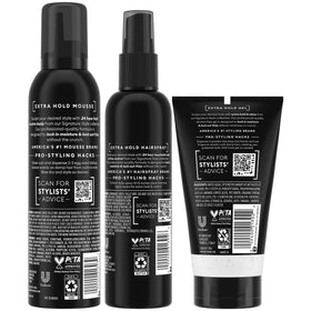TRESemmé layering hairspray-dispense provides even coverage for a flexible, strong hold.