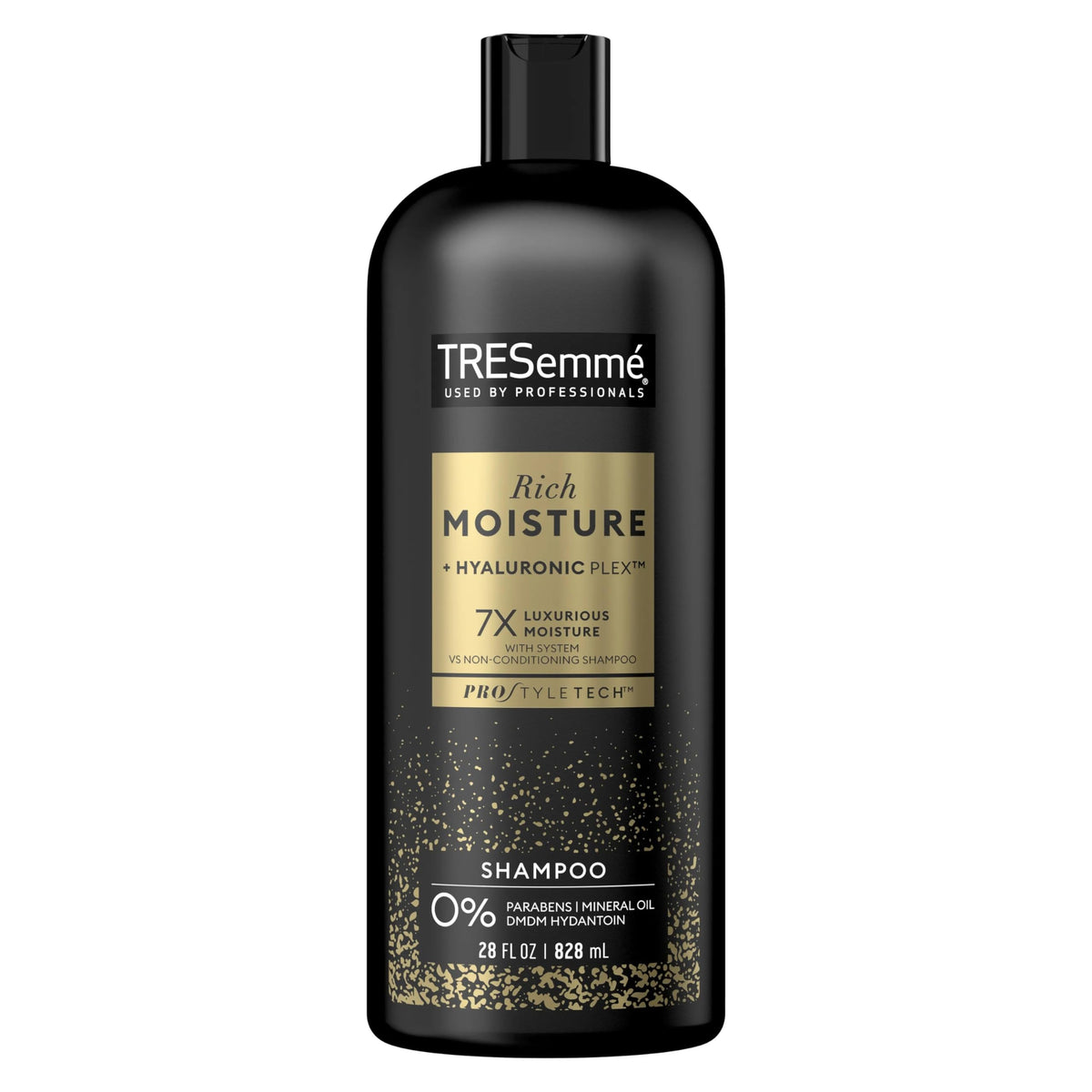 TRESemmé Moisture Rich Shampoo bottle showing daily hydration and shine