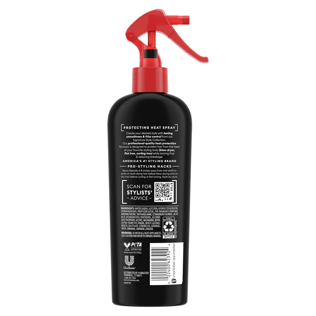 TRESemmé Protecting Heat Spray frizz-control close-up for smooth finish