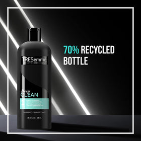 TRESemmé rinse water flow illustrates thorough cleansing without buildup