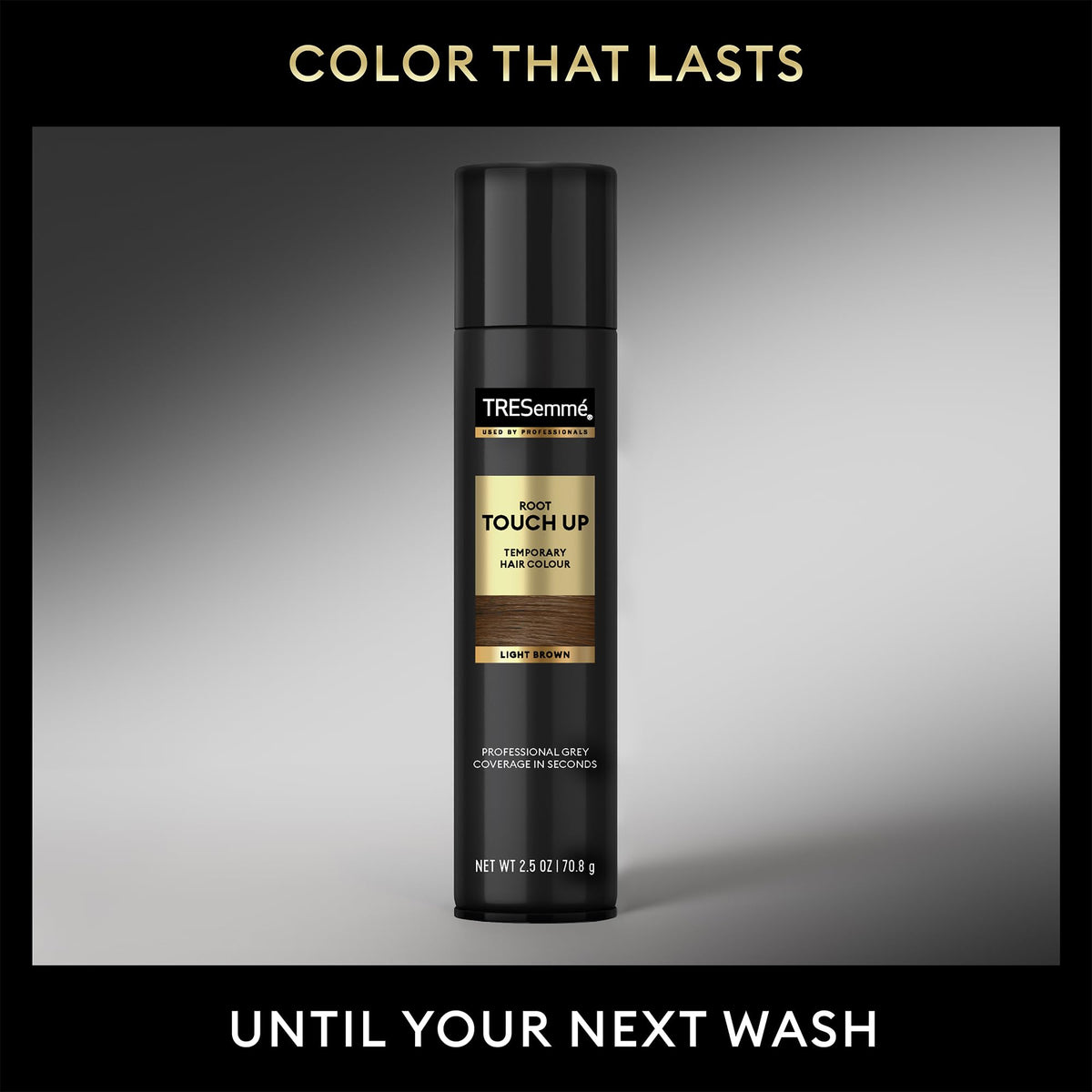 TRESemmé root touch up spray finishing look on hair.