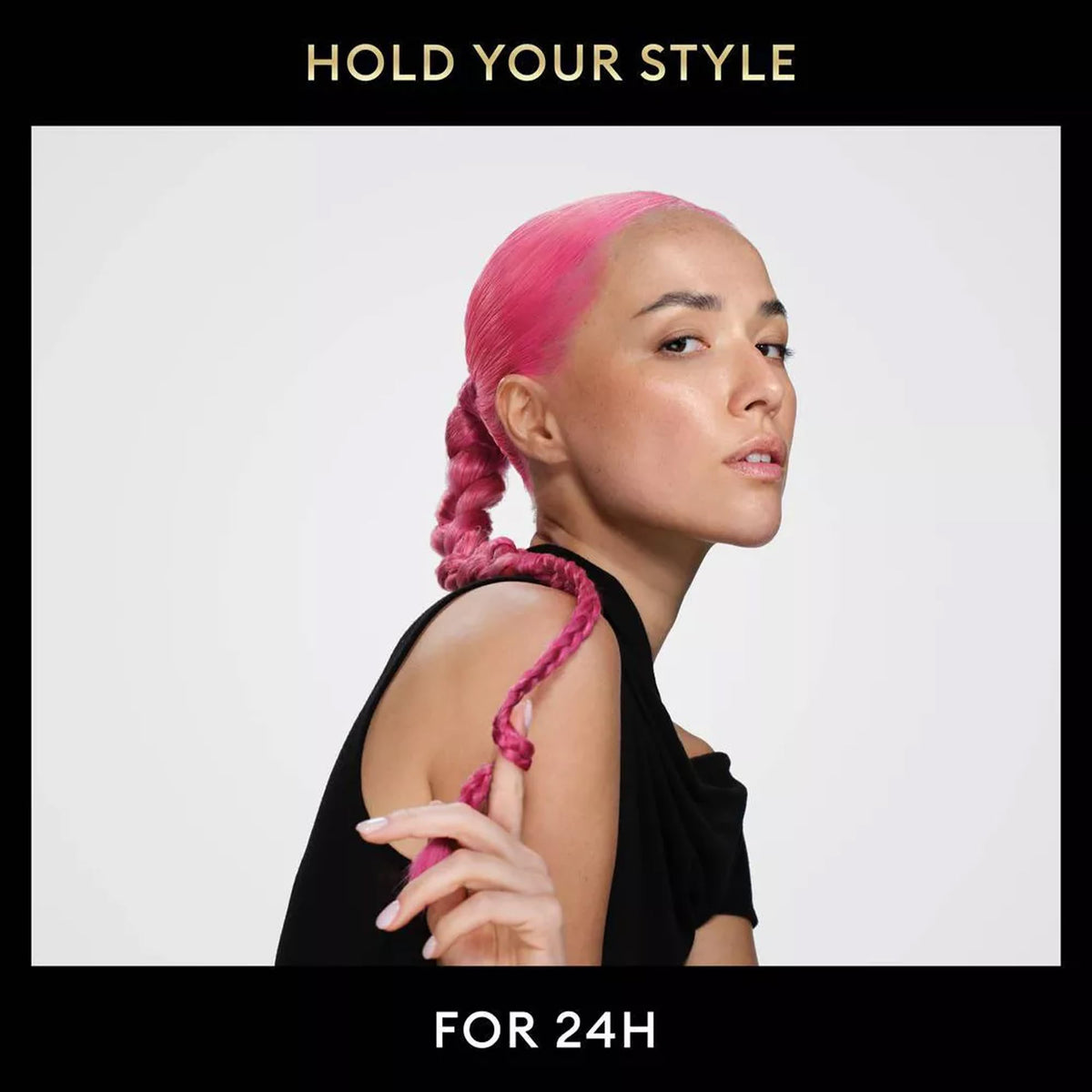 TRESemmé Shaping Mousse anti-frizz shot illustrates frizz control.