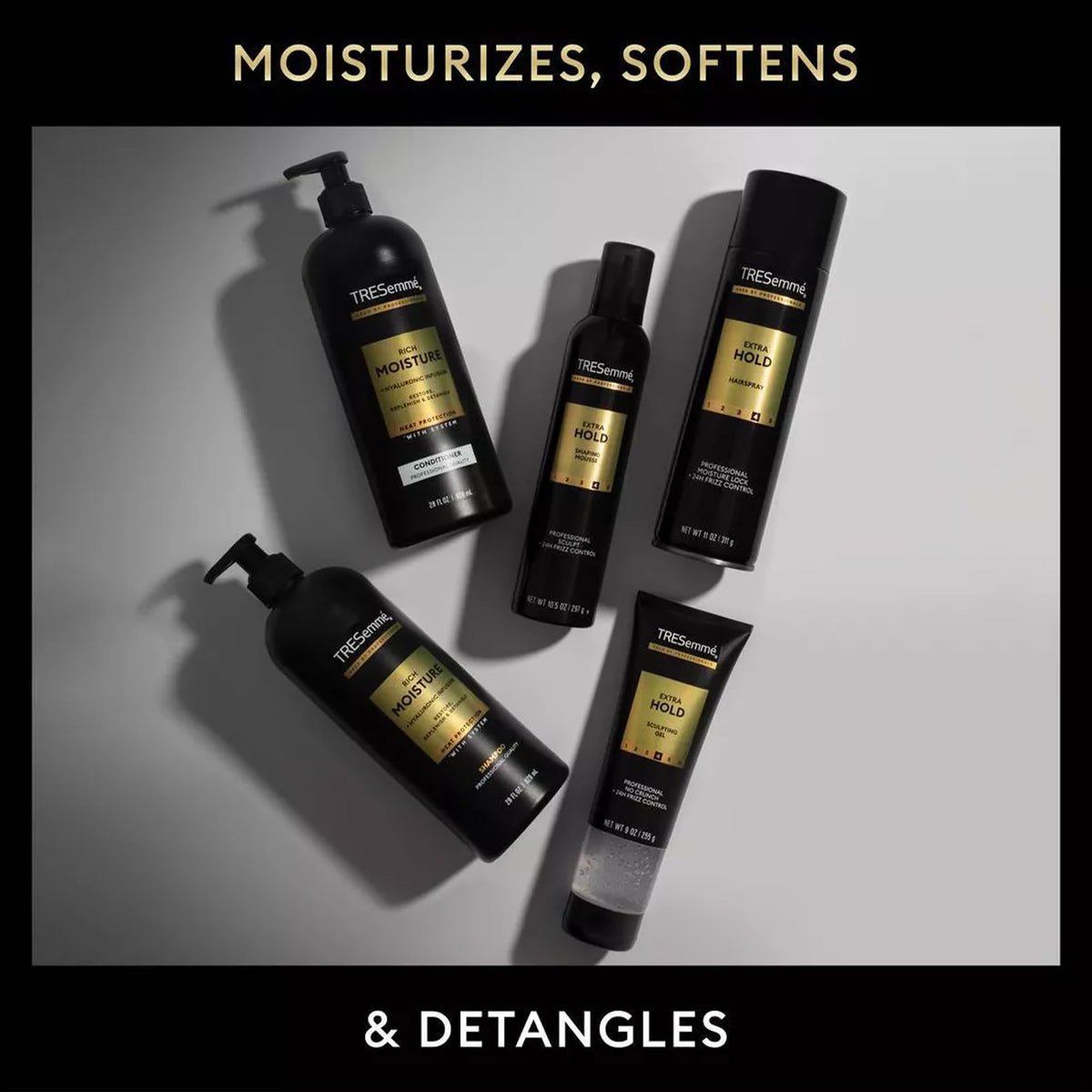 TRESemmé Shaping Mousse 6-pack display shows value for home styling.