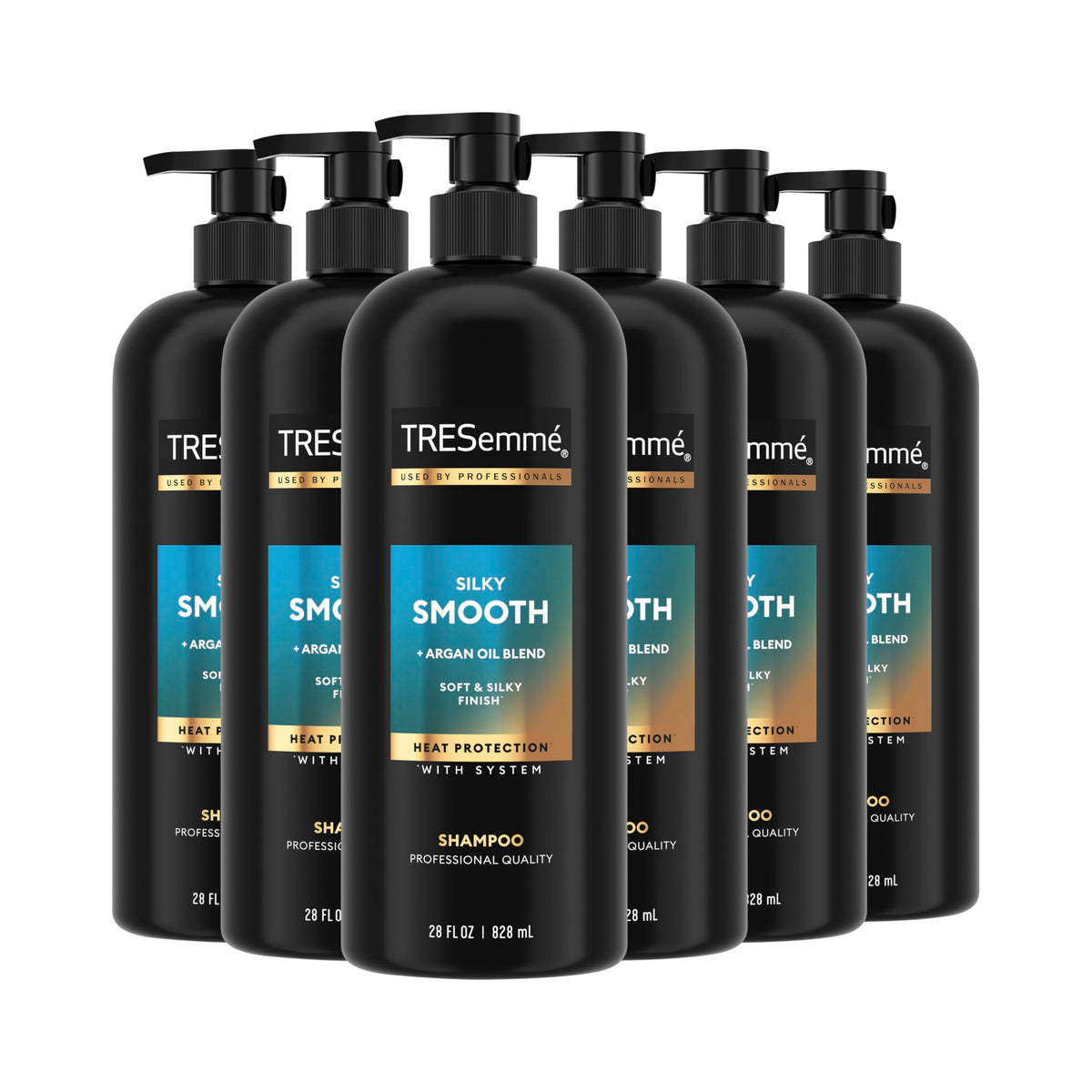 TRESemmé Silky & Smooth shampoo bottle offers 48-hour frizz control and shine