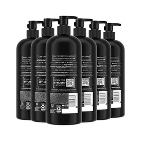 TRESemmé Silky & Smooth shampoo pour action suggests smooth lather and frizz reduction