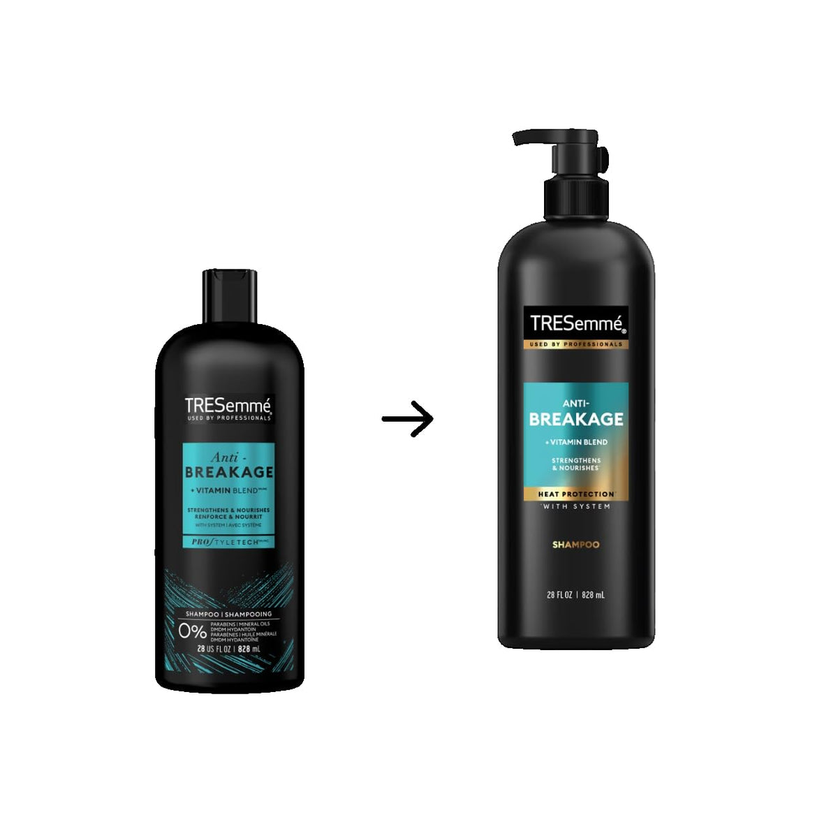 Closeup of TRESemmé Vitamin B12 gelatin formula demonstrates stronger-looking hair.