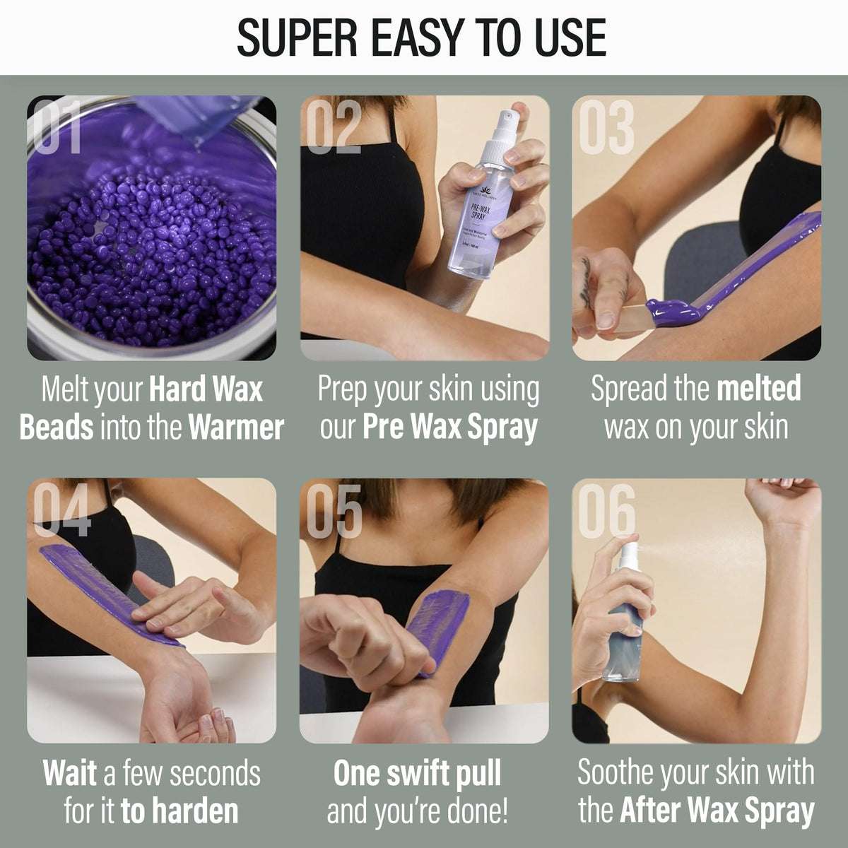 Tress Wellness after-wax spray to soothe and comfort skin.