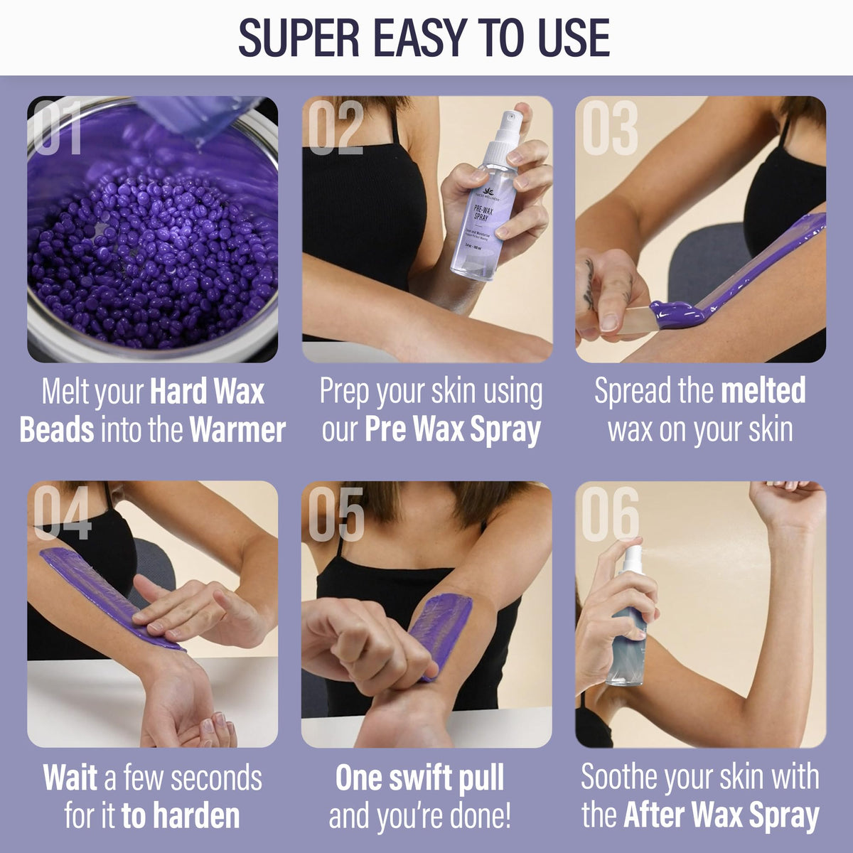 Tress Wellness After-Wax Spray calms skin post-removal.