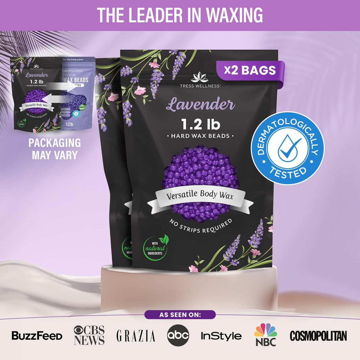 Tress Wellness at-home kit packaging with clear usage instructions for easy waxing